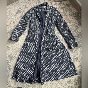 J. Crew Navy Polka Dot Long Sleeve Dress
